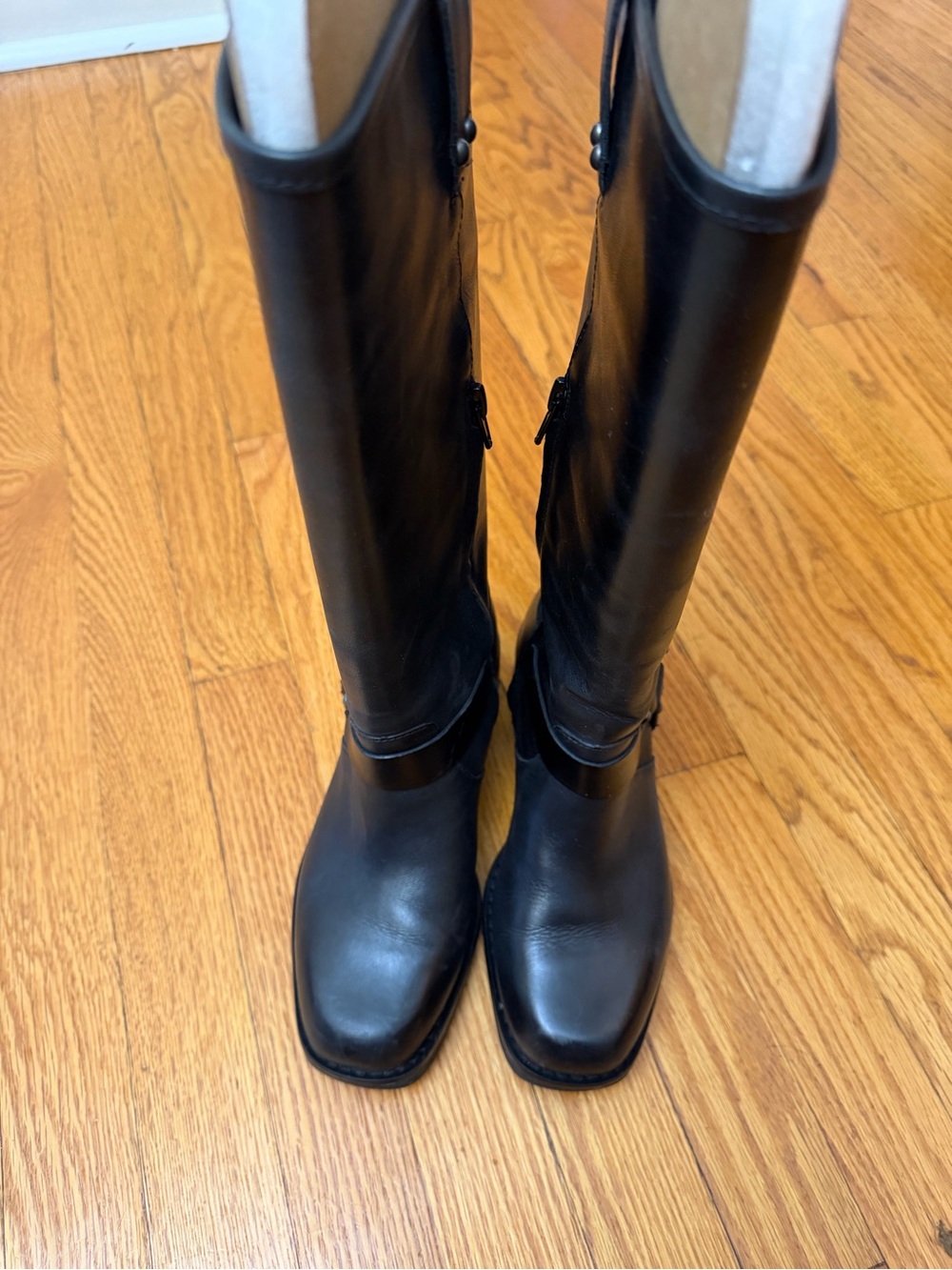 Crown Vintage Tall Black Leather Knee-High Boots